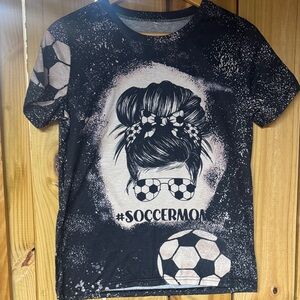 Trendy Soccer Mom Graphic Tee - Black